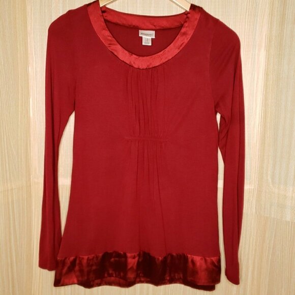 Motherhood Maternity Red Tunic With Satin trim - Picture 1 of 5